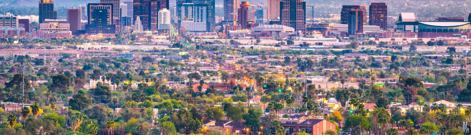 Phoenix skyline at dusk