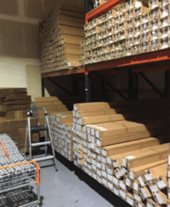 storeroom undergoing distribution center relocation