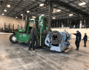 moving heavy equipment during an industrial relocation